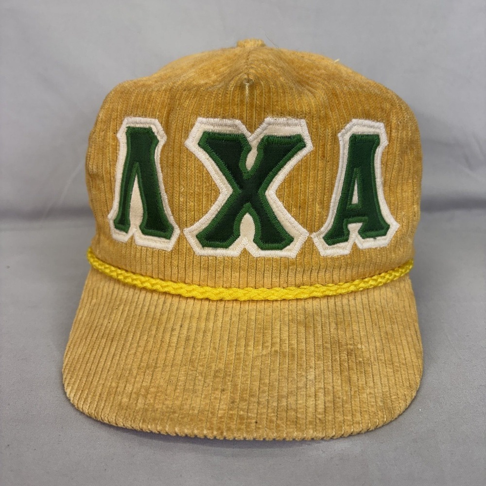 Imperial Headwear Lambda Chi Alpha Hat Mens OSFM Yellow Corduroy Rope Cap